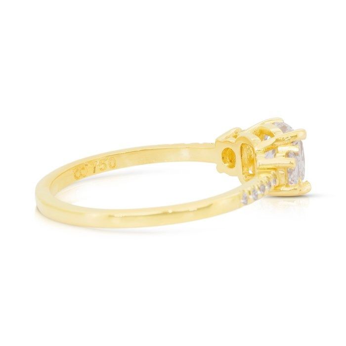 Elegant 1.28ct Diamonds 3-Stone Ring in 18k Yellow Gold - IGI Certified