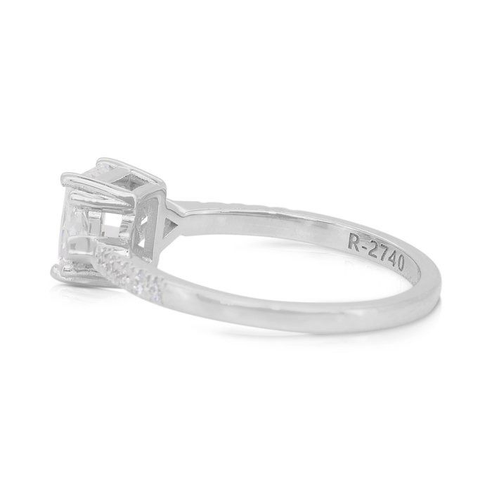 Elegant 1.33ct Diamonds 3-Stone Ring in 18k White Gold - IGI Certified