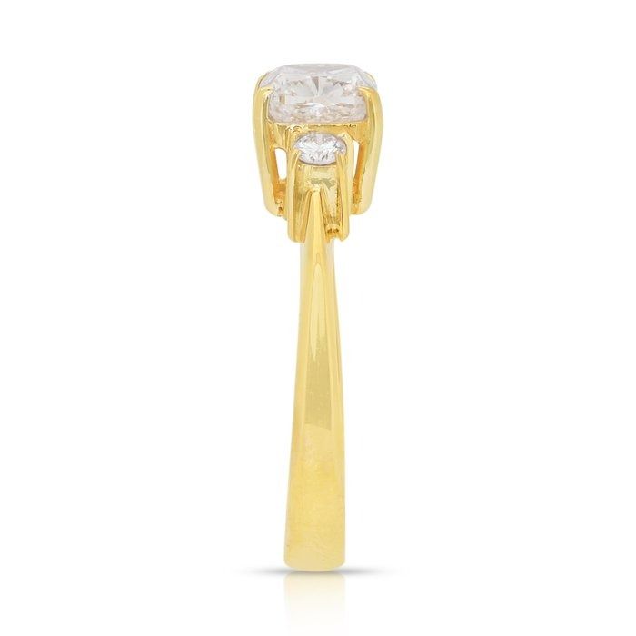 Elegant 1.35ct Diamonds 3-Stone Ring in 18k Yellow Gold - IGI Certified