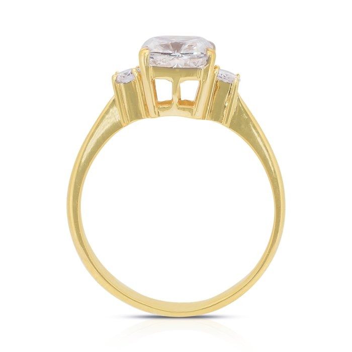 Elegant 1.35ct Diamonds 3-Stone Ring in 18k Yellow Gold - IGI Certified