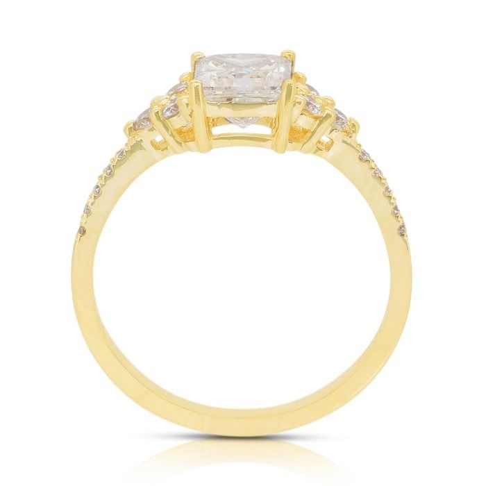 Elegant 1.36ct Diamonds Ring in 18k Yellow Gold - IGI Certified