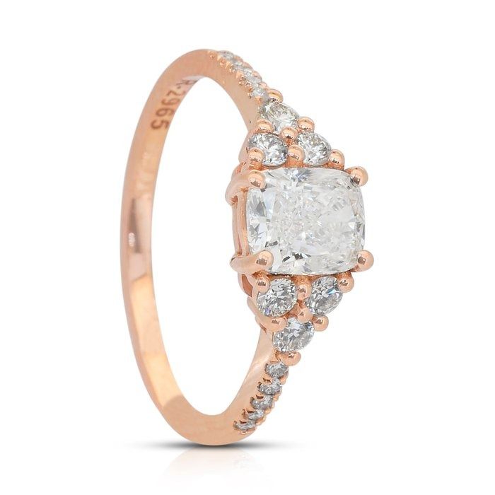 Elegant 1.37ct Diamonds Ring in 18k Rose Gold - IGI Certified