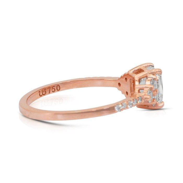 Elegant 1.37ct Diamonds Ring in 18k Rose Gold - IGI Certified