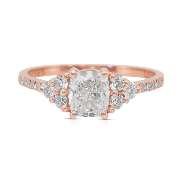 Elegant 1.37ct Diamonds Ring in 18k Rose Gold - IGI Certified