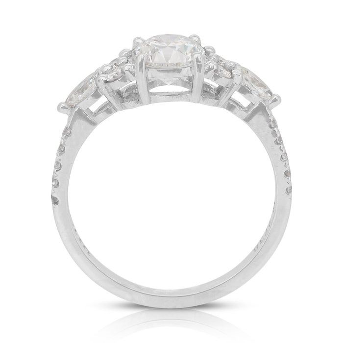Elegant 1.38ct Diamonds Ring in 18k White Gold - GIA Certified