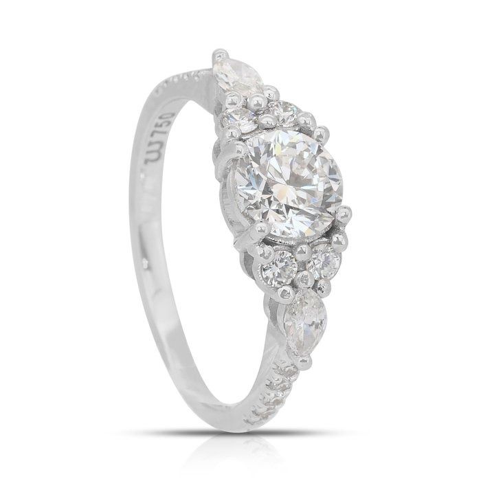 Elegant 1.38ct Diamonds Ring in 18k White Gold - GIA Certified