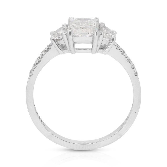 Elegant 1.47ct Double Excellent Ideal Cut Diamonds Ring in 18k White Gold - GIA Certified