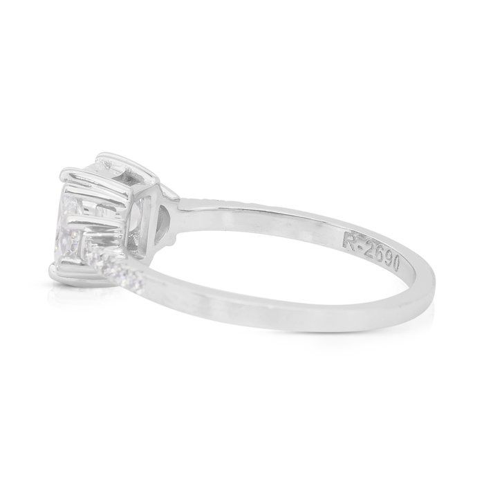 Elegant 1.47ct Double Excellent Ideal Cut Diamonds Ring in 18k White Gold - GIA Certified