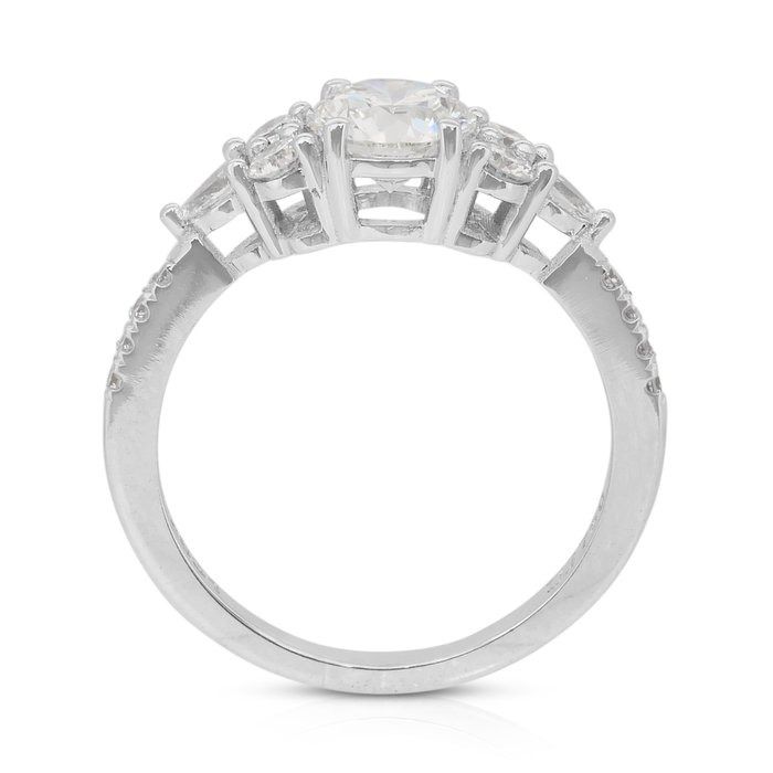 Elegant 1.48ct Diamonds Ring in 18k White Gold - IGI Certified