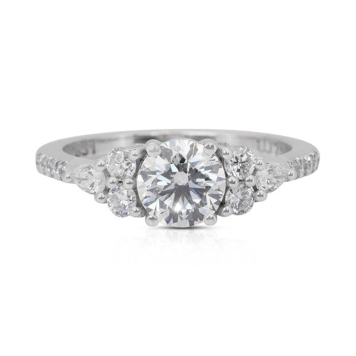 Elegant 1.48ct Diamonds Ring in 18k White Gold - IGI Certified
