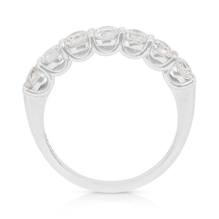 Elegant 1.51ct Diamonds 7-Stones Diamond Ring in 18k White Gold - IGI Certified
