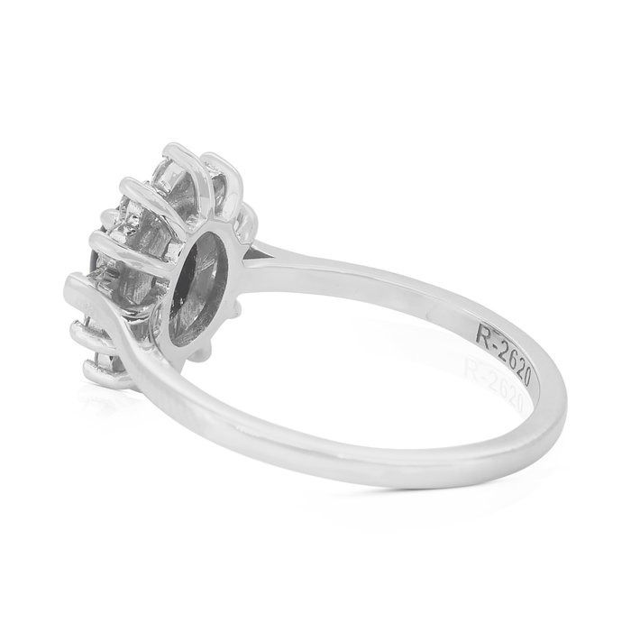 Elegant 1.58ct Star Sapphire and Diamonds Halo Ring in 14k White Gold - IGI Certified