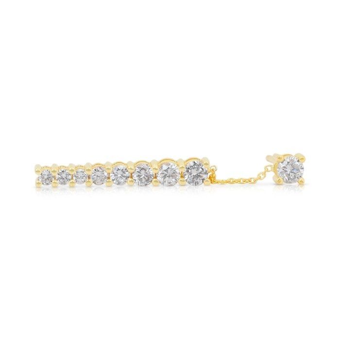 Elegant 2.02ct Diamonds Drop Earrings in 18k Yellow Gold - IGI Certified