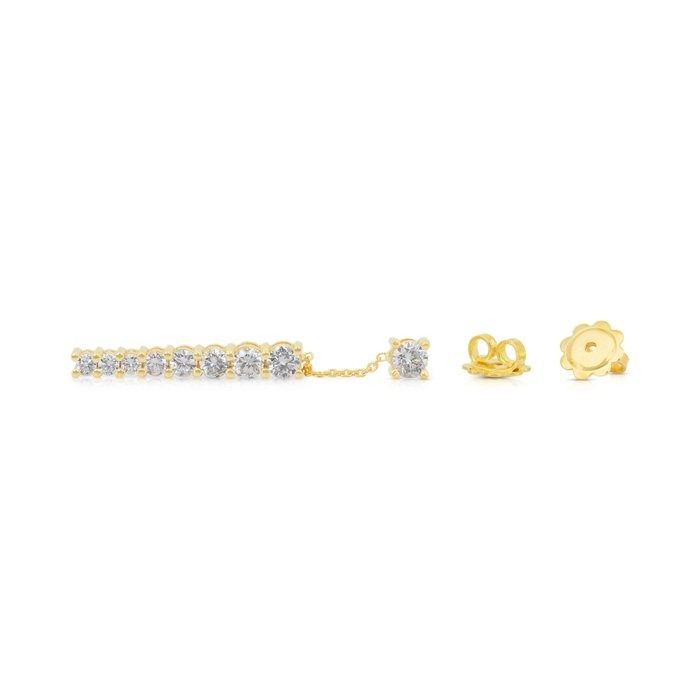 Elegant 2.02ct Diamonds Drop Earrings in 18k Yellow Gold - IGI Certified
