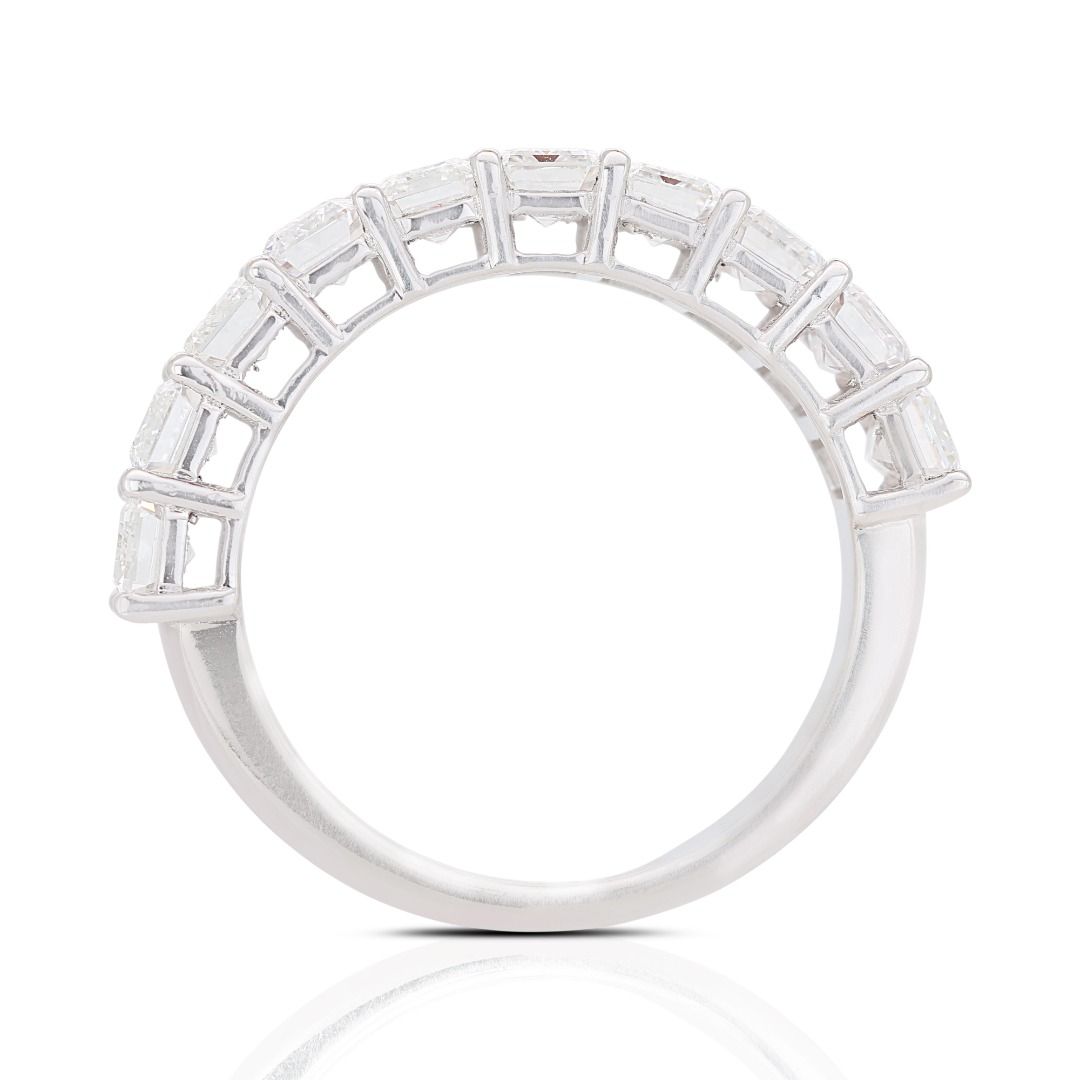 Elegant 3.08ct. Emerald Cut Half Eternity Diamond Ring - GIA Certificate