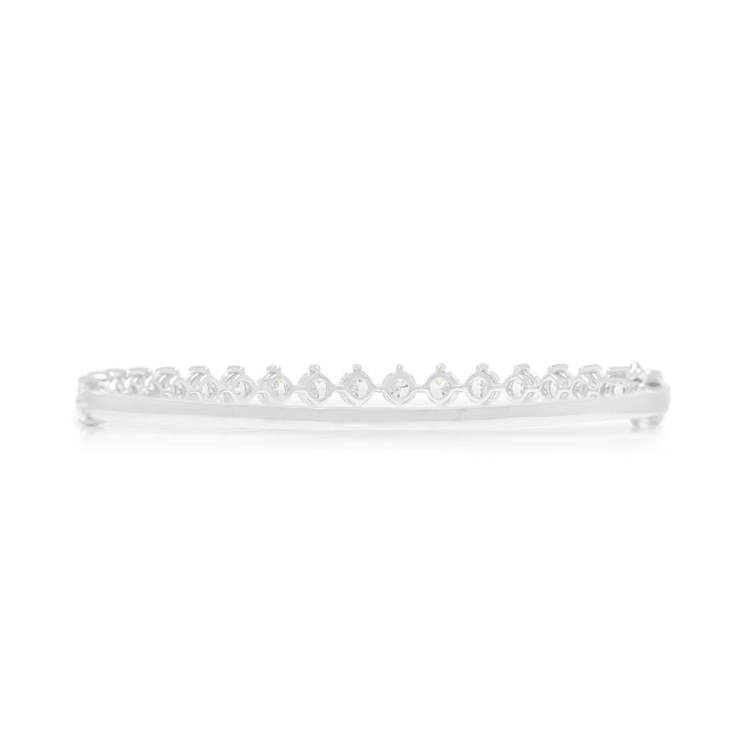 Elegantes Tennis-Armreif mit 3,76 Karat runden, im Labor gezüchteten Diamanten aus 10 Karat Weißgold (Neu)