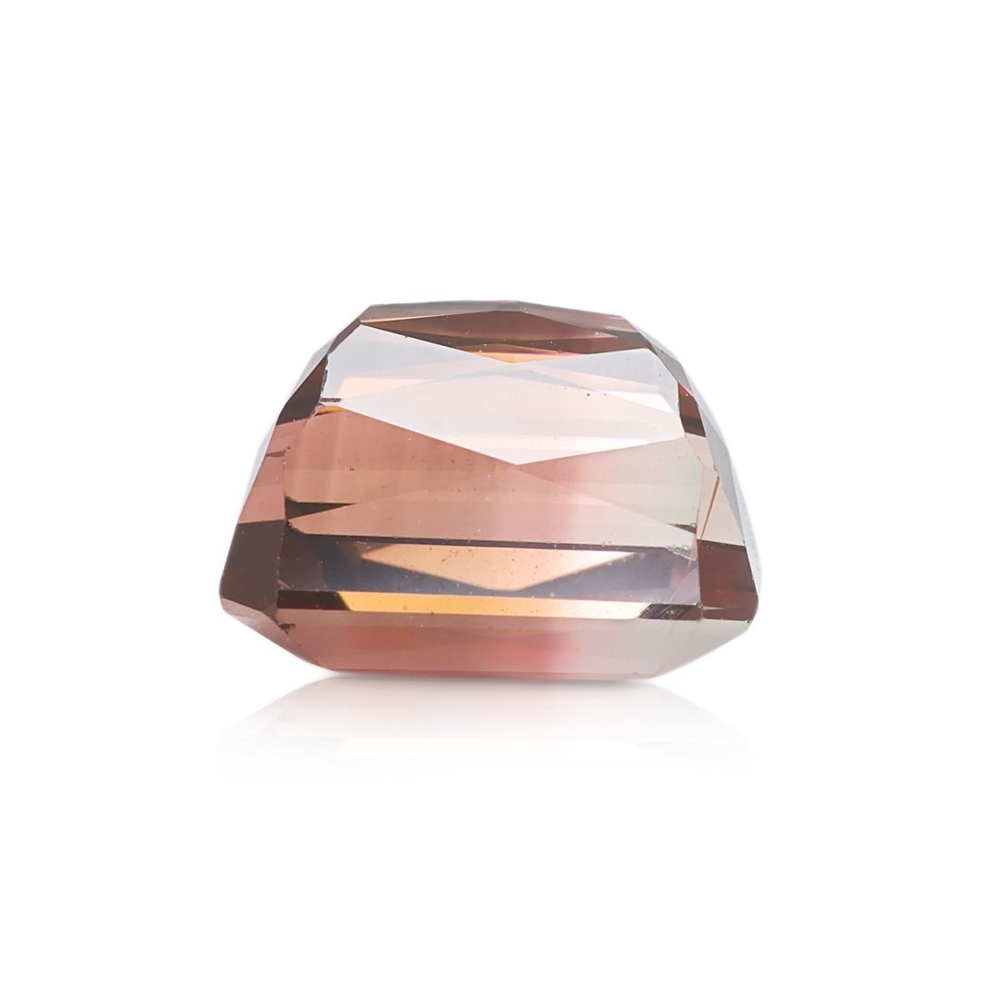 Elegant 7.39ct Bi-Color Rectangular Modified Brilliant Natural Tourmaline Loose Gemstone with NGI Certificate