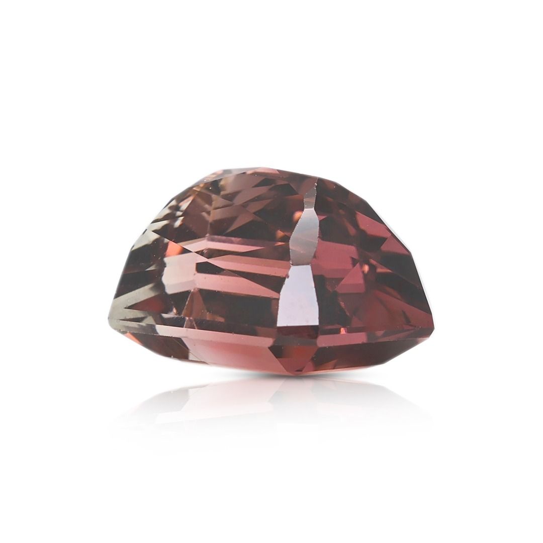 Elegant 7.39ct Bi-Color Rectangular Modified Brilliant Natural Tourmaline Loose Gemstone with NGI Certificate