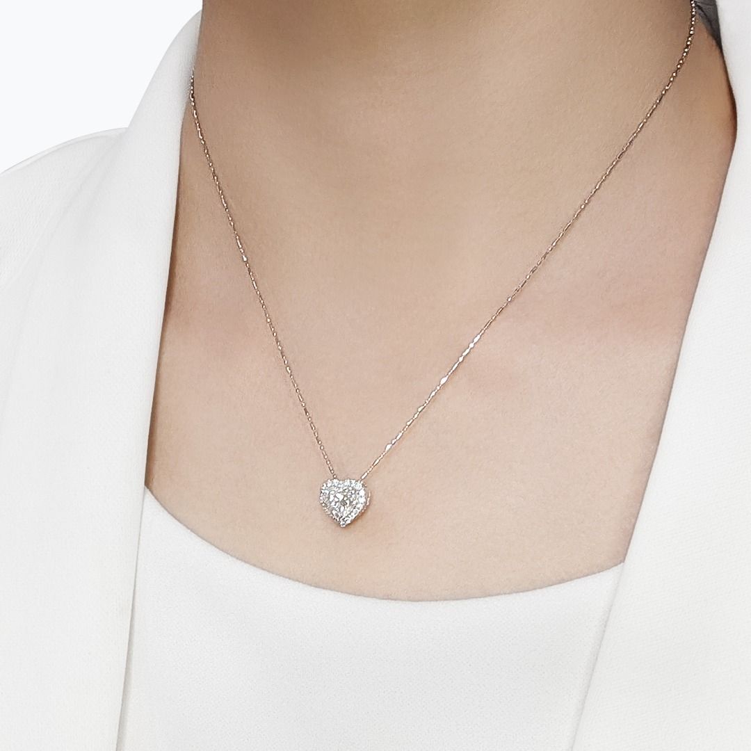 Exceptional 1.71ct Natural Diamonds Halo Pendant by Fonder in 18K White Gold (Unworn) - GIA Certified