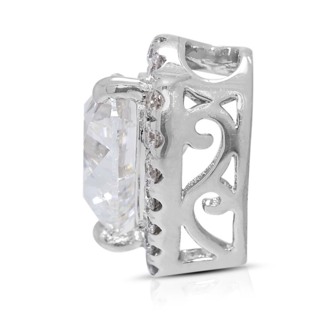 Exceptional 1.71ct Natural Diamonds Halo Pendant by Fonder in 18K White Gold (Unworn) - GIA Certified