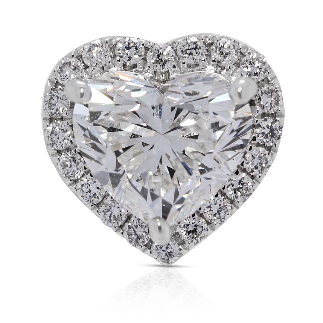 Exceptional 1.71ct Natural Diamonds Halo Pendant by Fonder in 18K White Gold (Unworn) - GIA Certified