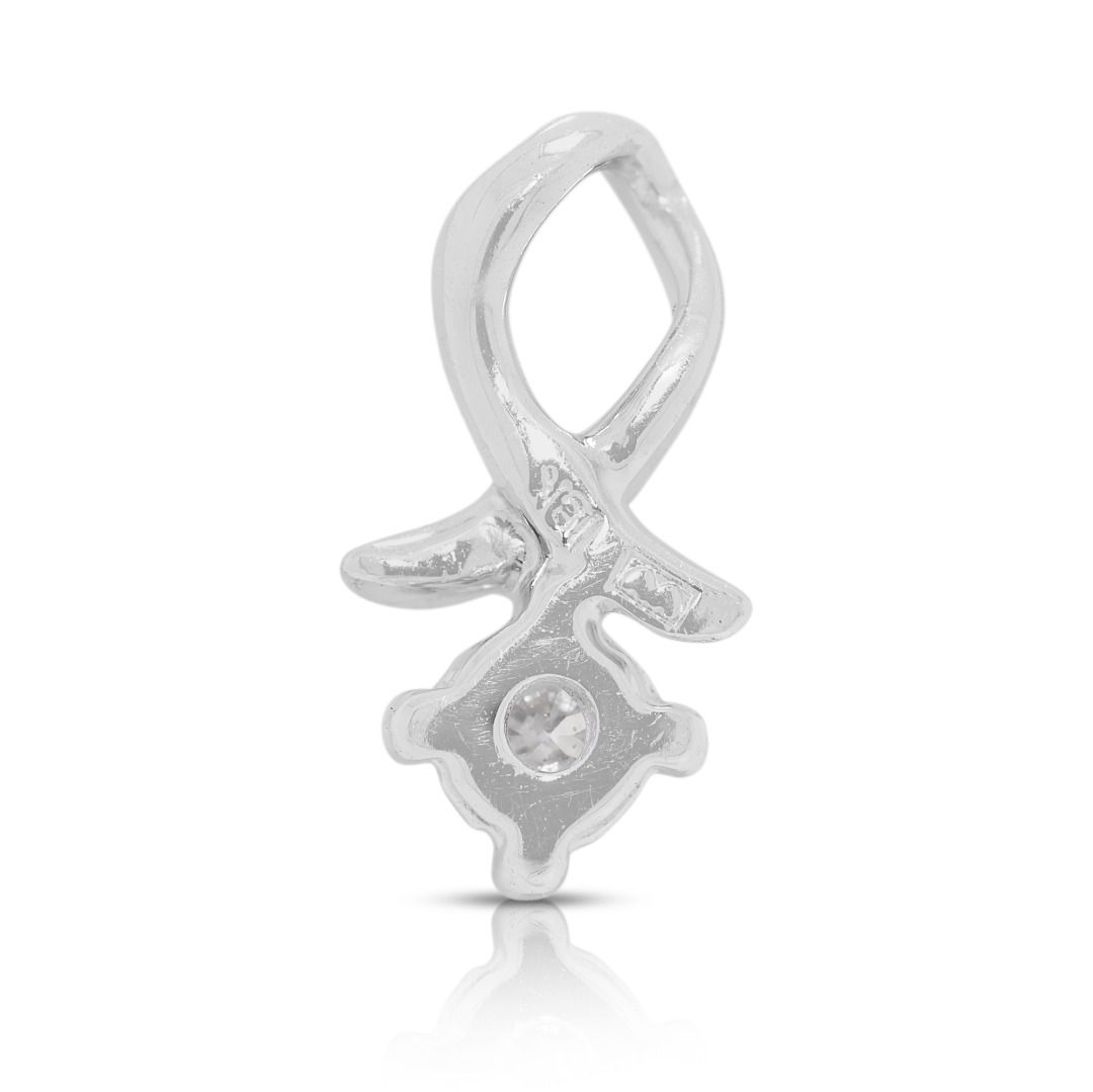 Exquisite 0.1ct Natural Diamond Pendant in 18K White Gold by Gold Heart
