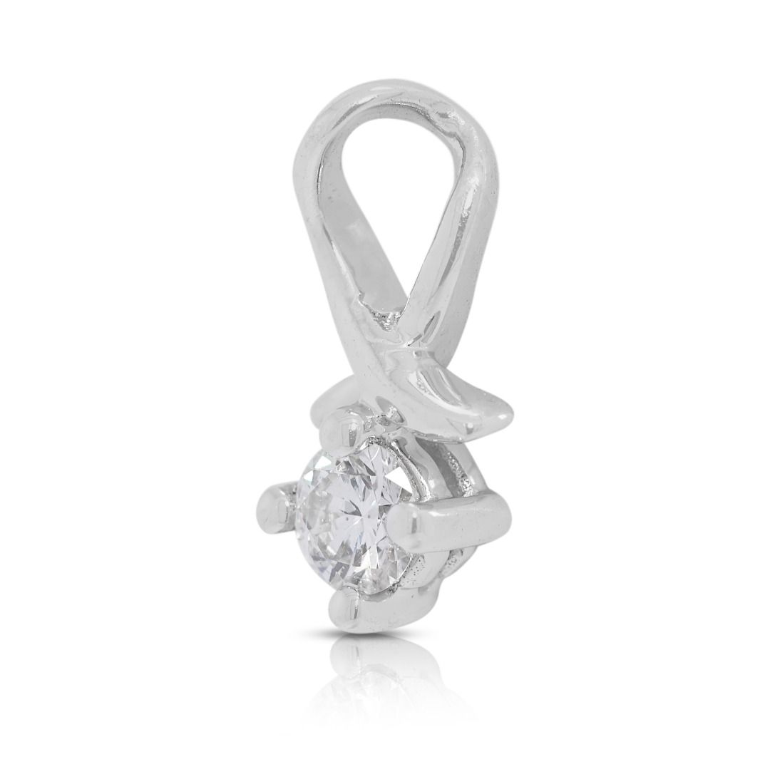 Exquisite 0.1ct Natural Diamond Pendant in 18K White Gold by Gold Heart