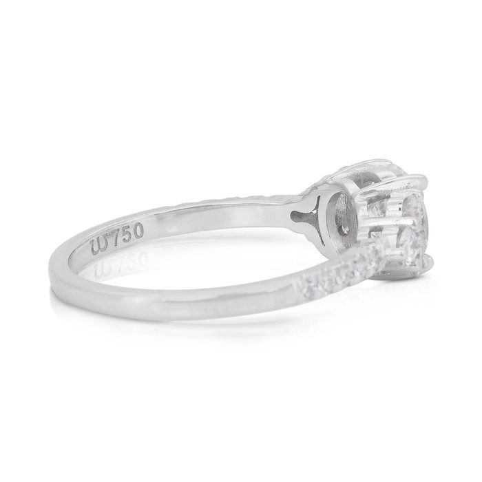 Exquisite 1.42ct Diamonds Pave Ring in 18k White Gold - IGI Certified