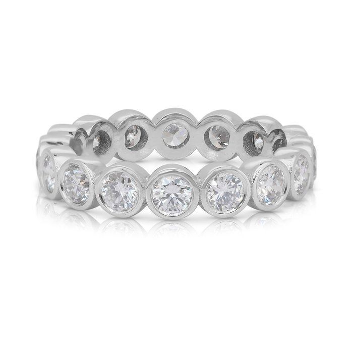 Exquisite 1.75ct Diamonds Eternity Ring in 18k White Gold - IGI Certified