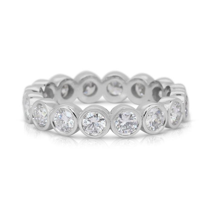 Exquisite 1.75ct Diamonds Eternity Ring in 18k White Gold - IGI Certified