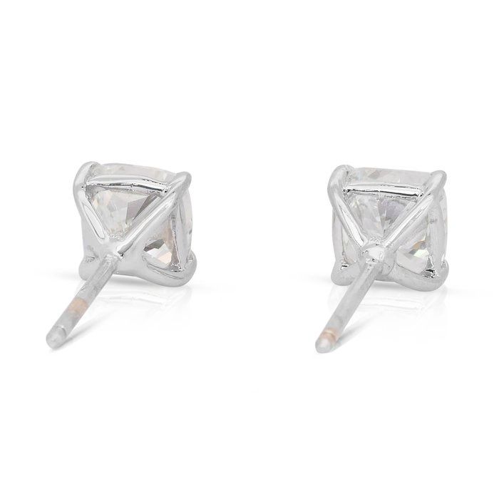 Exquisite 2.02ct Diamonds Stud Earrings in 18k White Gold - IGI Certified
