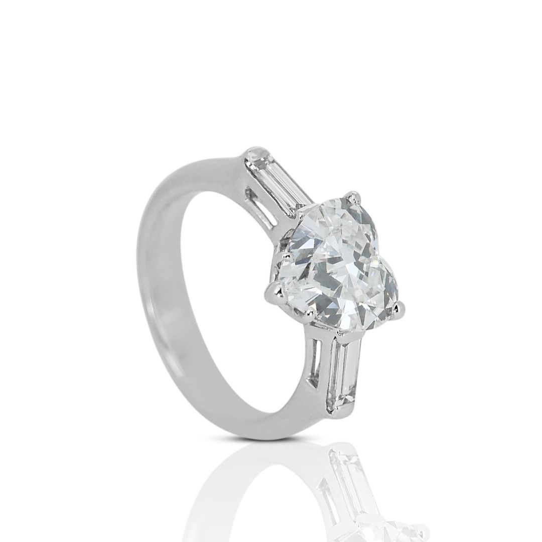 Exquisite 2.53-carat Heart Brilliant Natural Diamond Ring - IGI Certificate