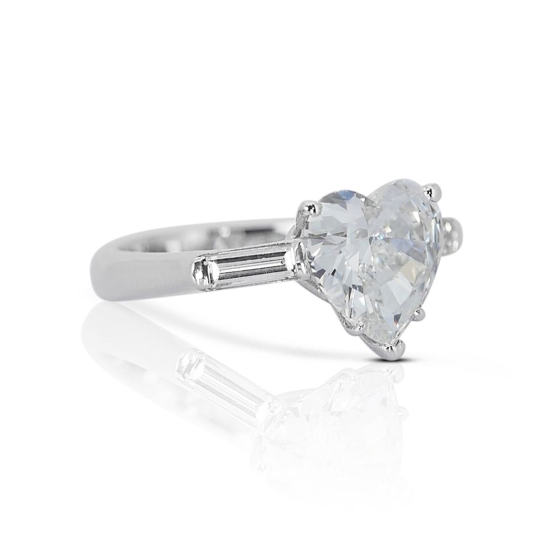 Exquisite 2.53-carat Heart Brilliant Natural Diamond Ring - IGI Certificate