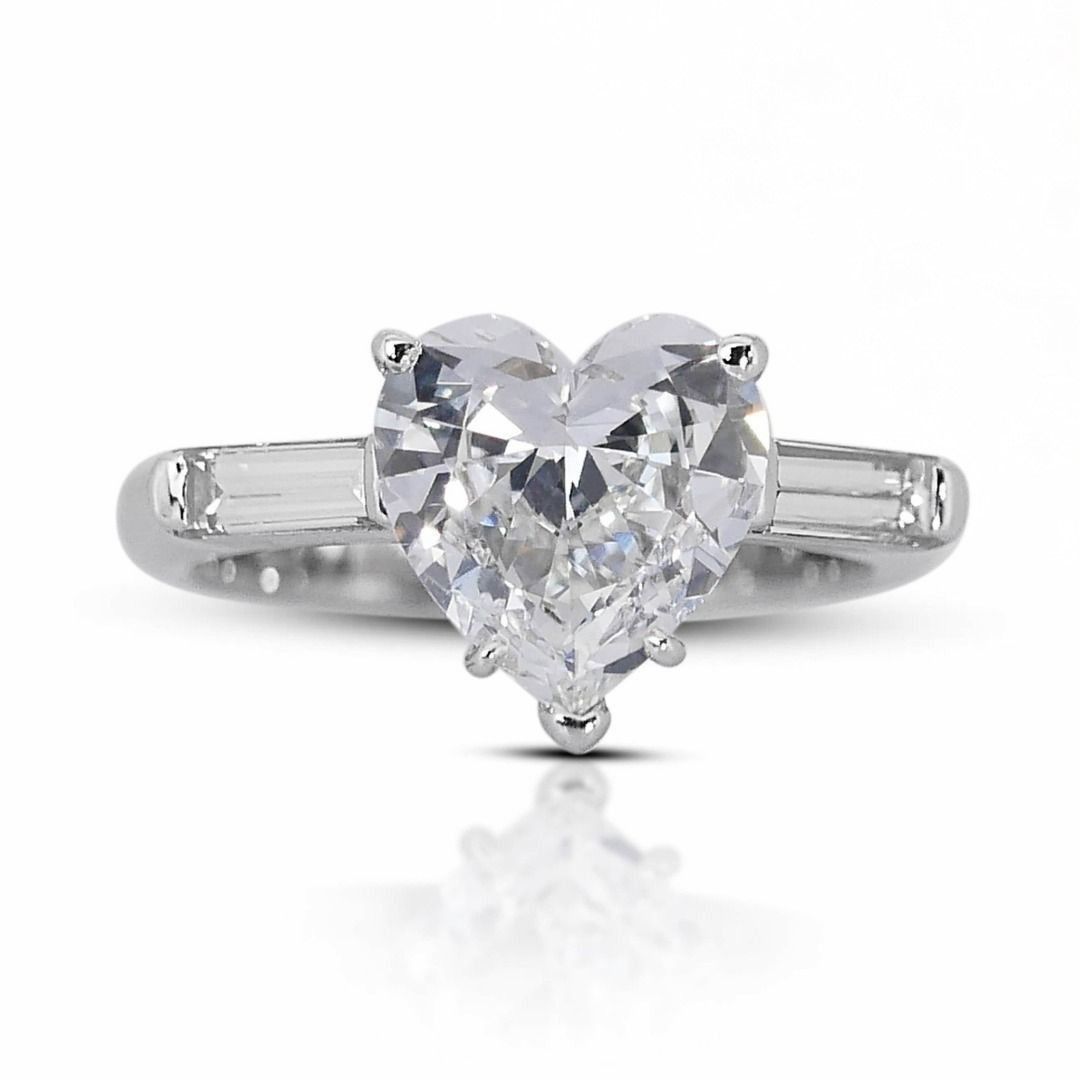 Exquisite 2.53-carat Heart Brilliant Natural Diamond Ring - IGI Certificate