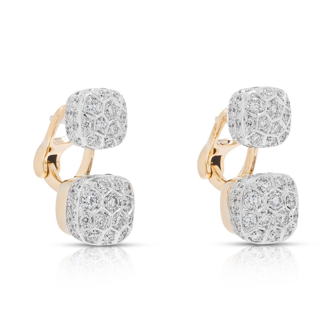 Exquisite 3.65ct Diamond Pomellato Nudo Earrings in 18K Two-Tone Gold (New)