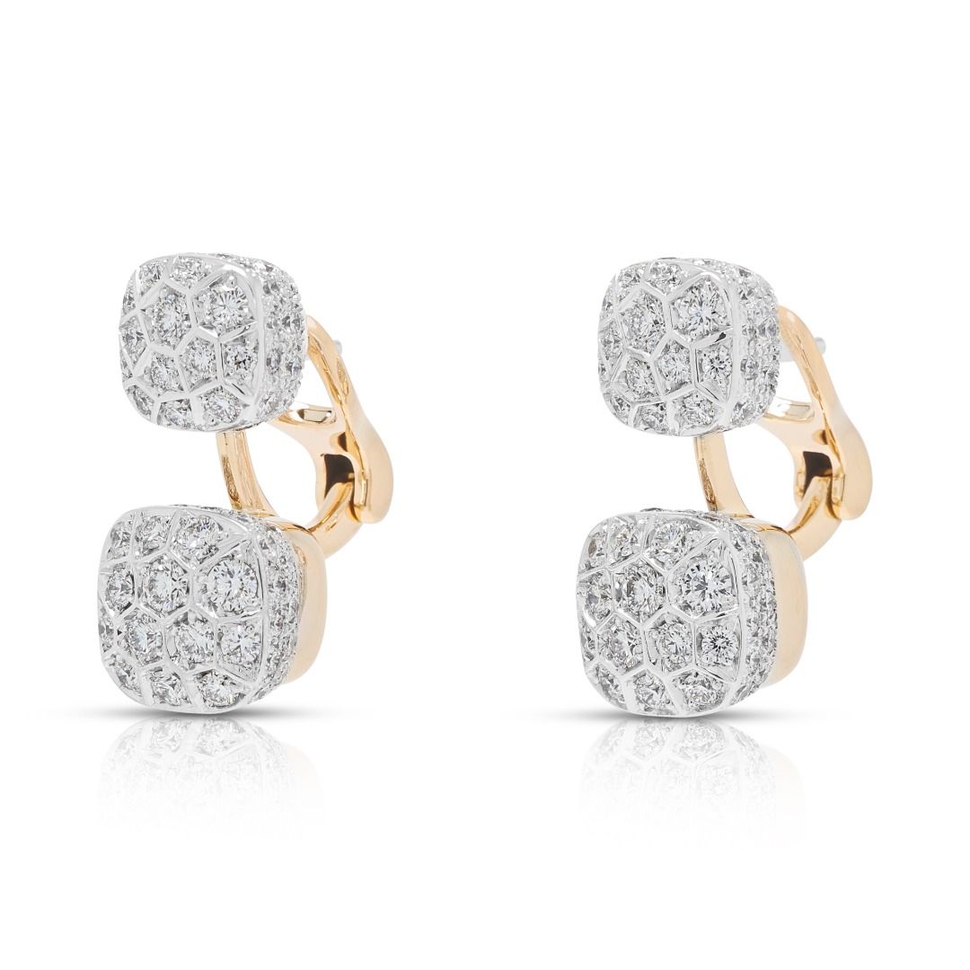 Exquisite 3.65ct Diamond Pomellato Nudo Earrings in 18K Two-Tone Gold (New)