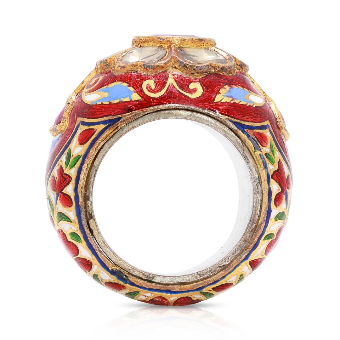 Exquisite 3ct Ruby & Round Brilliant Diamond Mix Ring in 9K White Gold