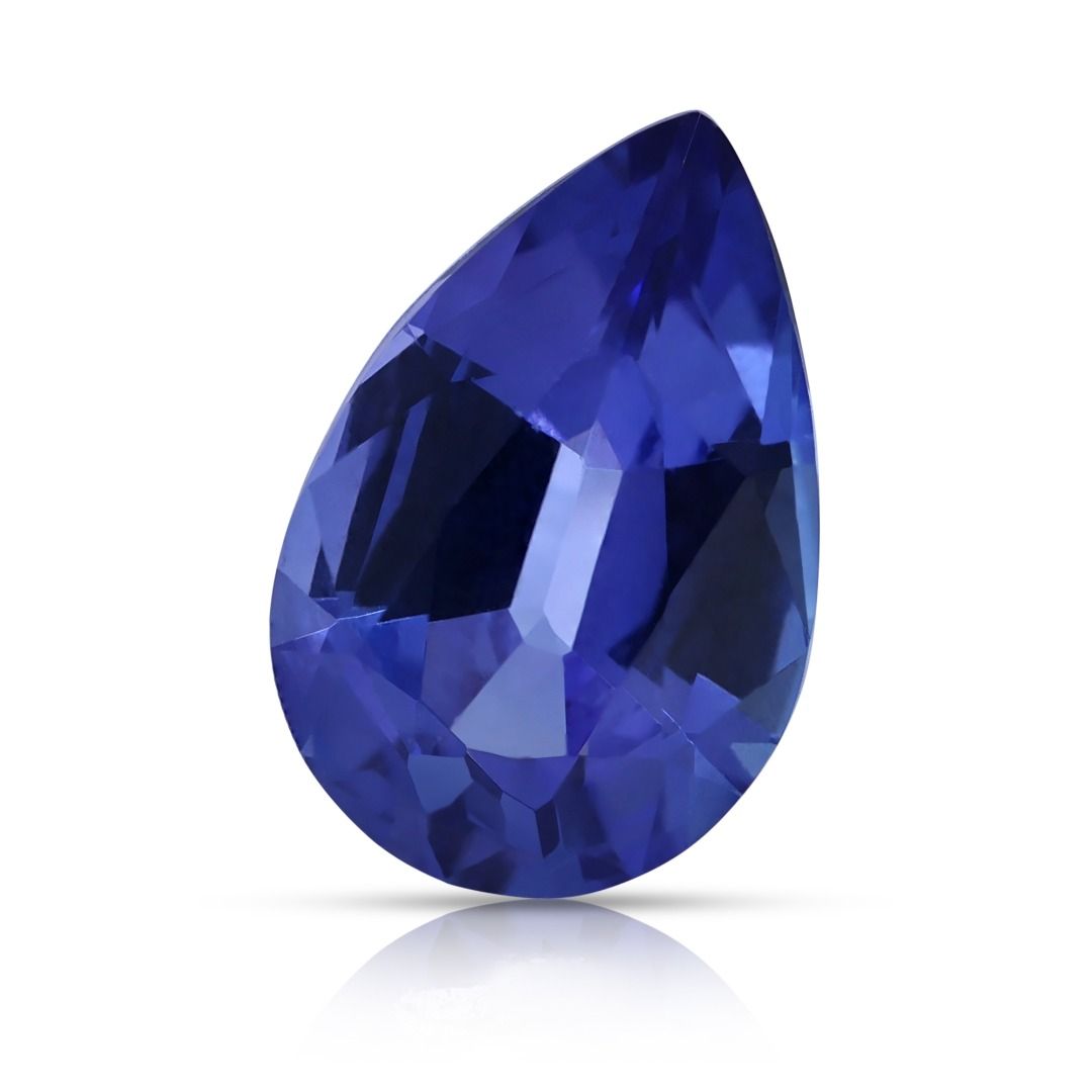 Exquisite 4.56ct Pair of Natural Pear-Shaped Violet Tanzanites - GIT Certified