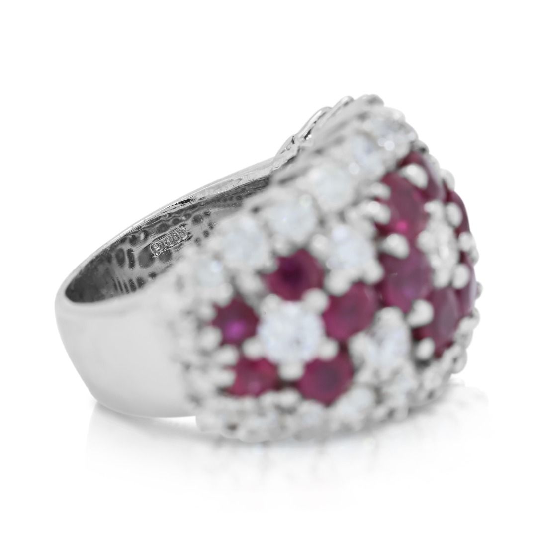 Exquisite 4ct Ruby and 3.05ct Diamond Ring in Platinum - NGI Certificate