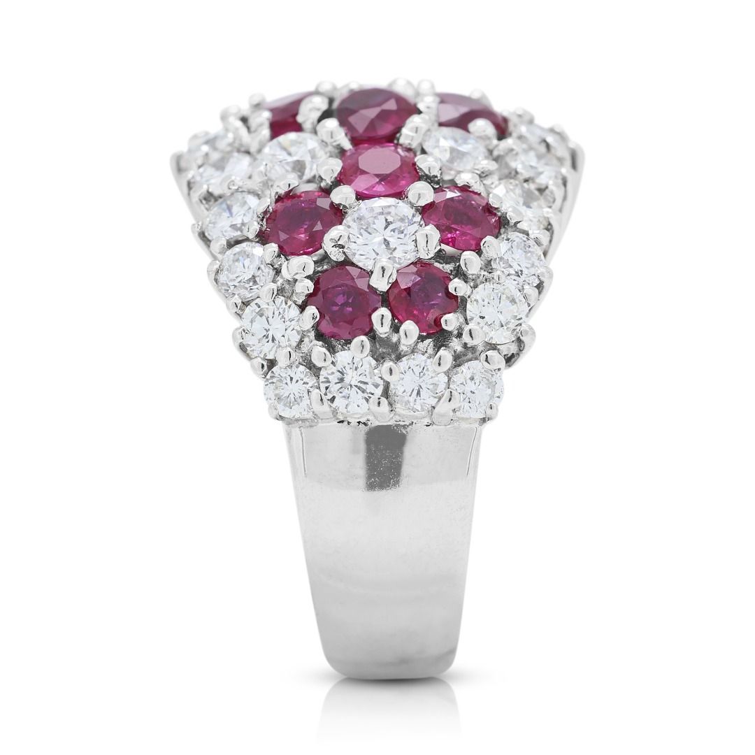 Exquisite 4ct Ruby and 3.05ct Diamond Ring in Platinum - NGI Certificate