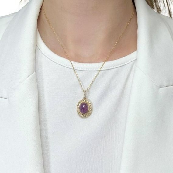 Fascinating 11.14ct Ruby and Diamonds Necklace with Pendant in 18k Yellow Gold - IGI Certified