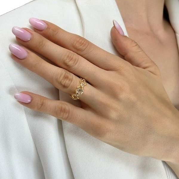 Geometrical 1.01ct Diamonds 5-Stone Ring in 18k Yellow Gold - IGI Certificate