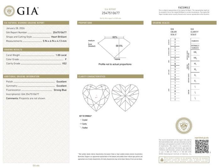 GIA Certified 1.00ct Heart-Shaped Diamond