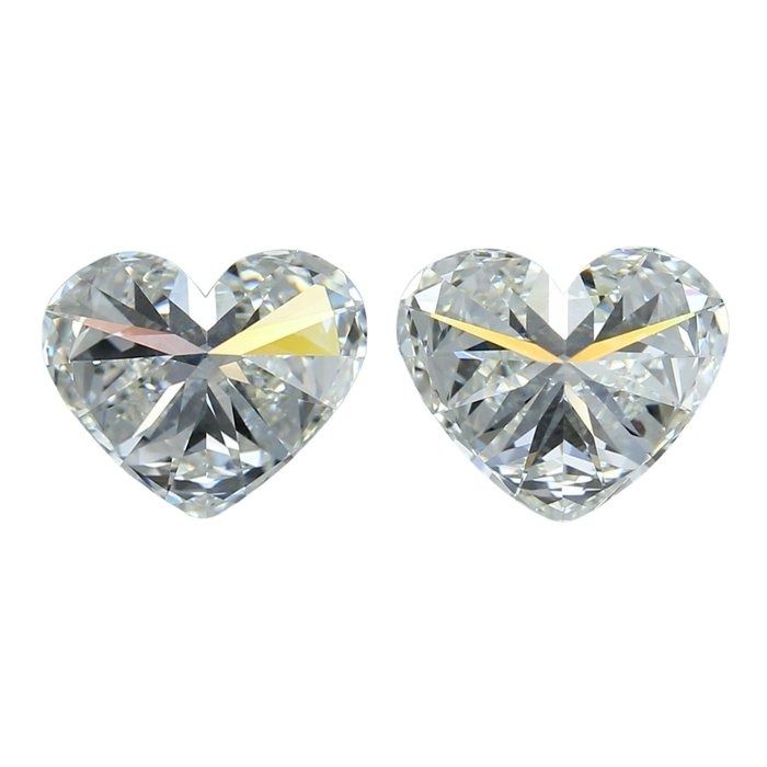 GIA Certified 1.84ct Pair of Heart-Shaped Diamonds