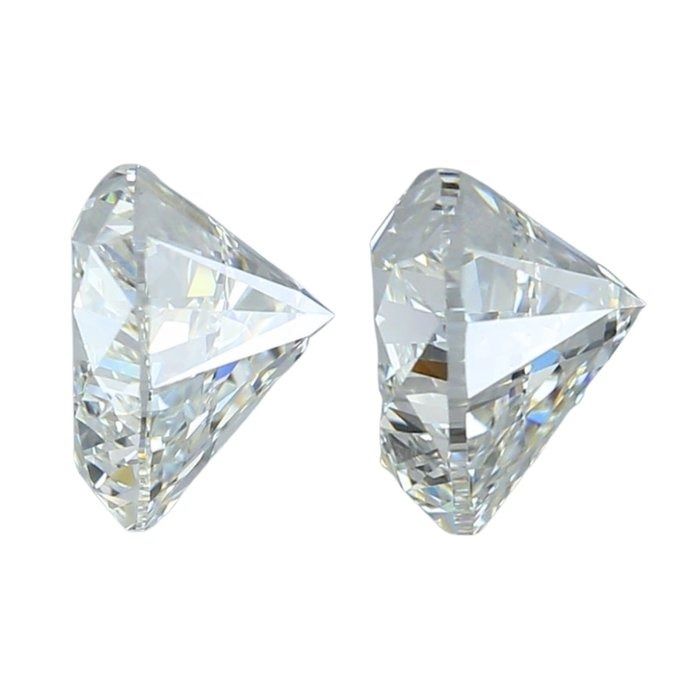 GIA Certified 1.84ct Pair of Heart-Shaped Diamonds