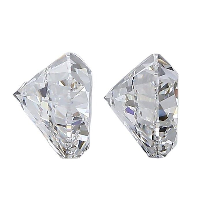 GIA Certified 2.01ct Pair of Natural Heart-Shaped Diamonds