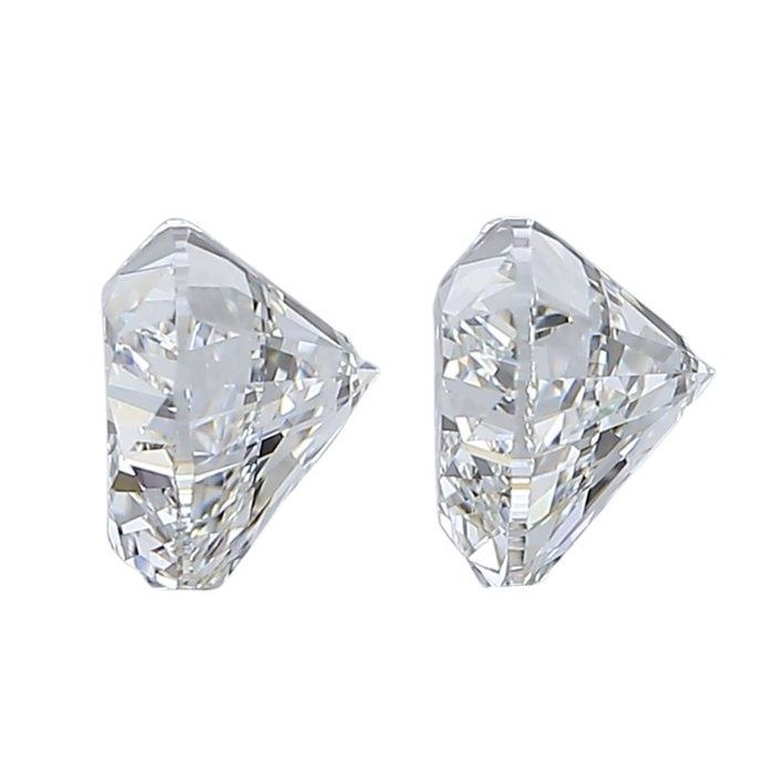 GIA Certified 2.01ct Pair of Natural Heart-Shaped Diamonds
