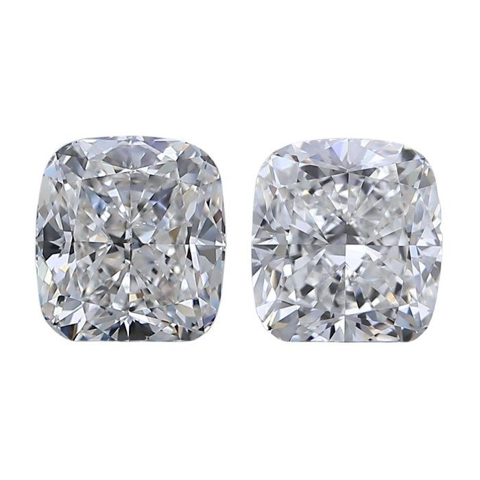 GIA Certified 2.02ct Pair of Cushion-Shaped Diamonds