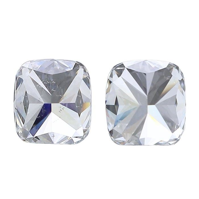GIA Certified 2.02ct Pair of Cushion-Shaped Diamonds