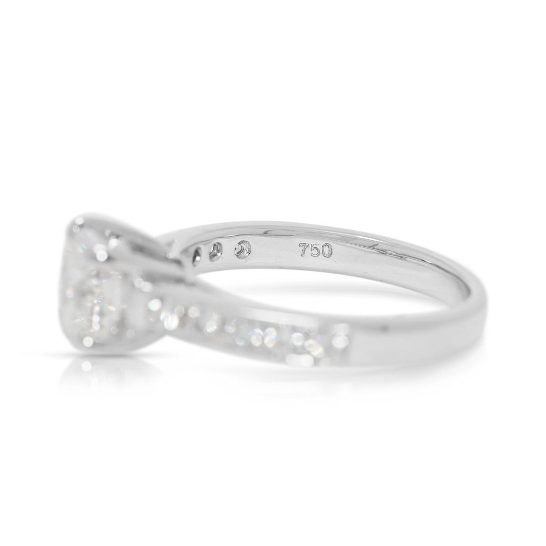 GIA-Certified 1.22ct Diamond Ring in 18K White Gold